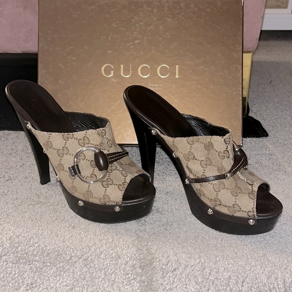 Gucci wedge clog 100% authentic pristine condition